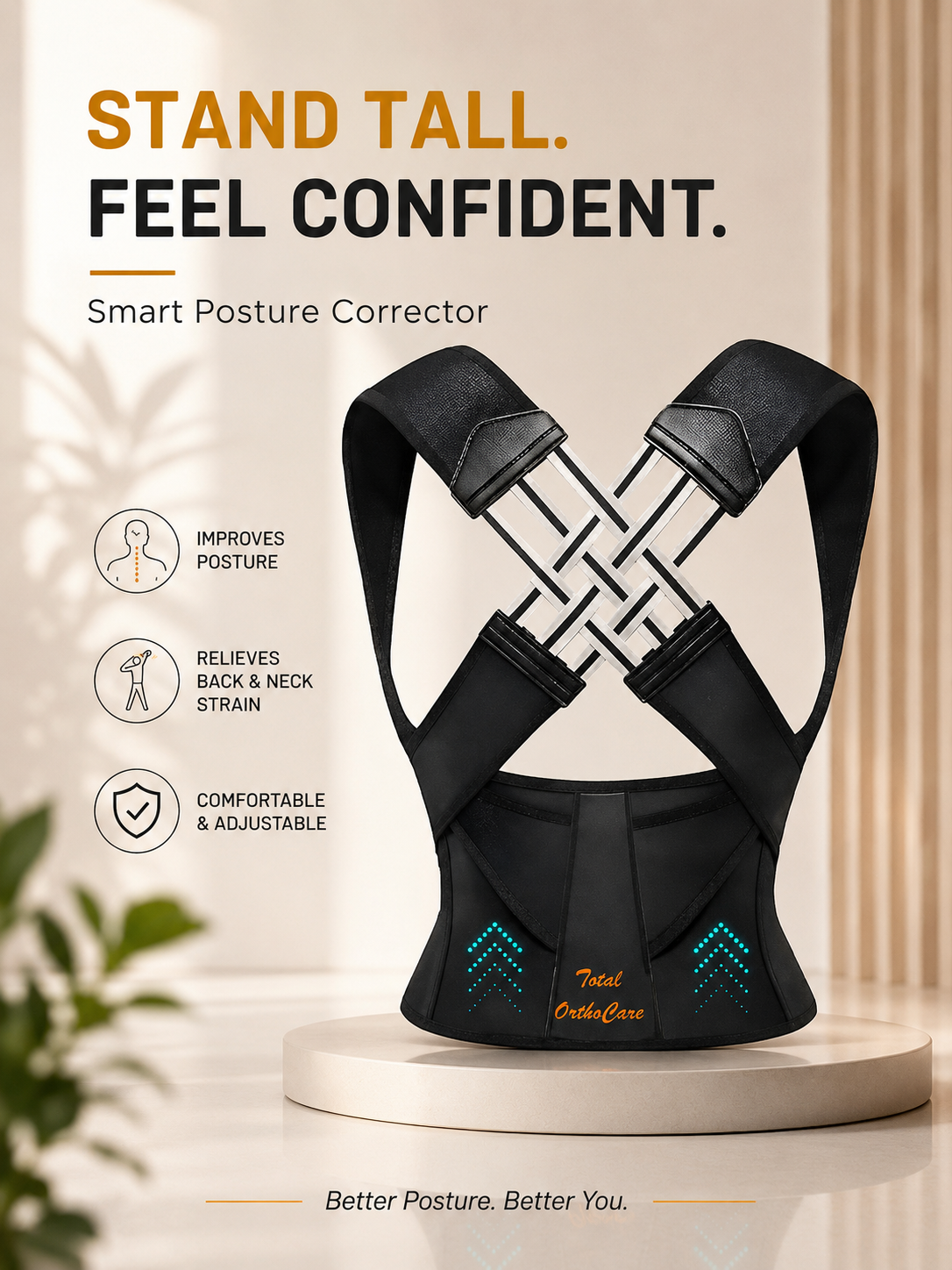 Posture Corrector Free Size Designed to provide exceptional Back Straight And Shoulder Support Belt