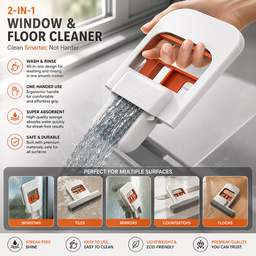 Mini Foldable Sponge Mop, Self-Squeeze Desktop Mop for Small Spaces, Wet & Dry Portable Cleaning Tool for Kitchen Countertops